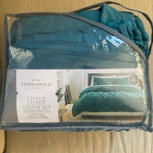 Threshold teal duvet cover set